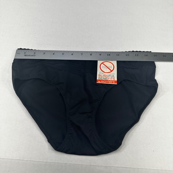 Blissful Benefits By Warner's Women's Size 7 Large Panty Lace Hipster Black New - Picture 6 of 8